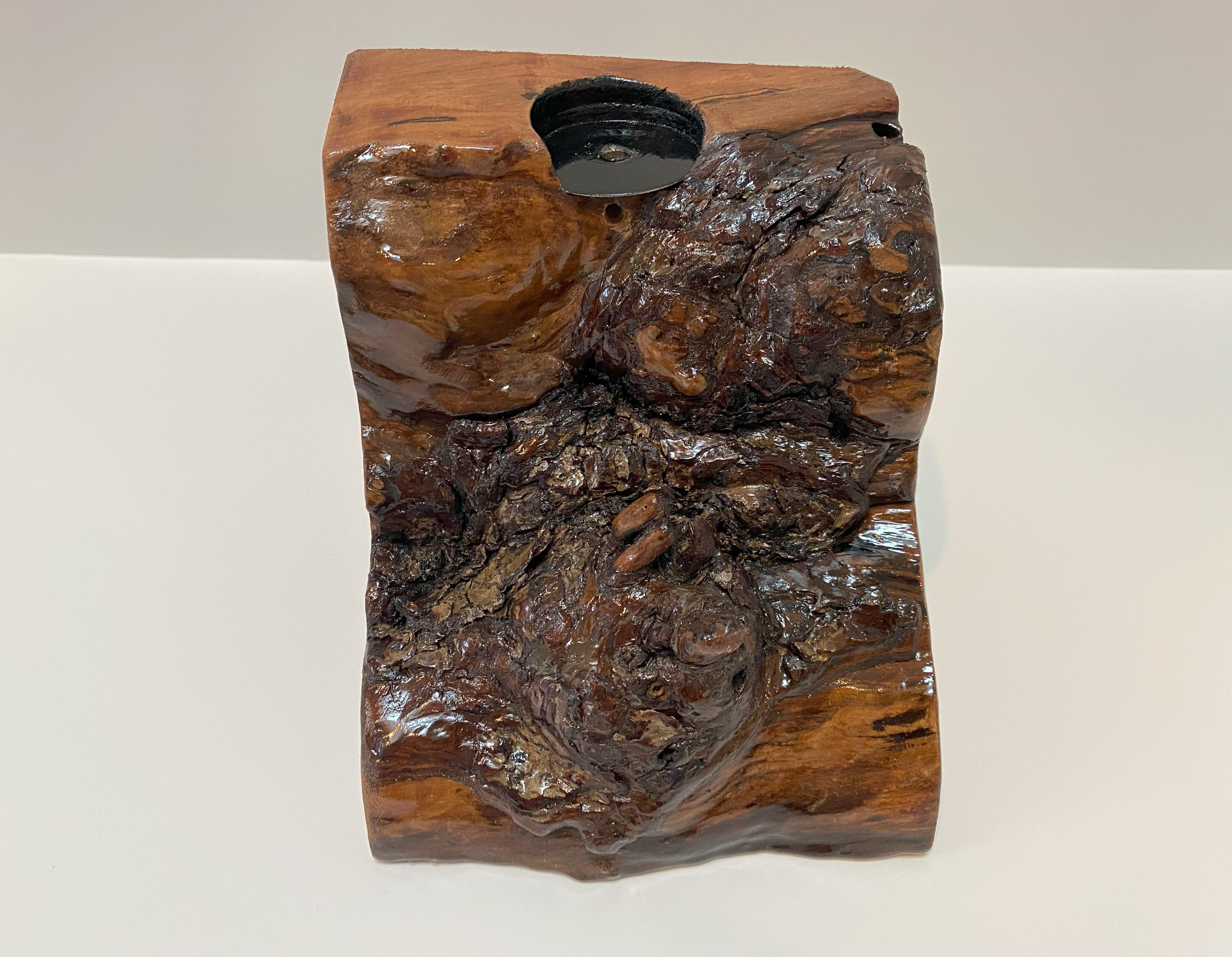 Handmade Crab Apple Wood Backflow Incense Burner/With Open Box Of Incense