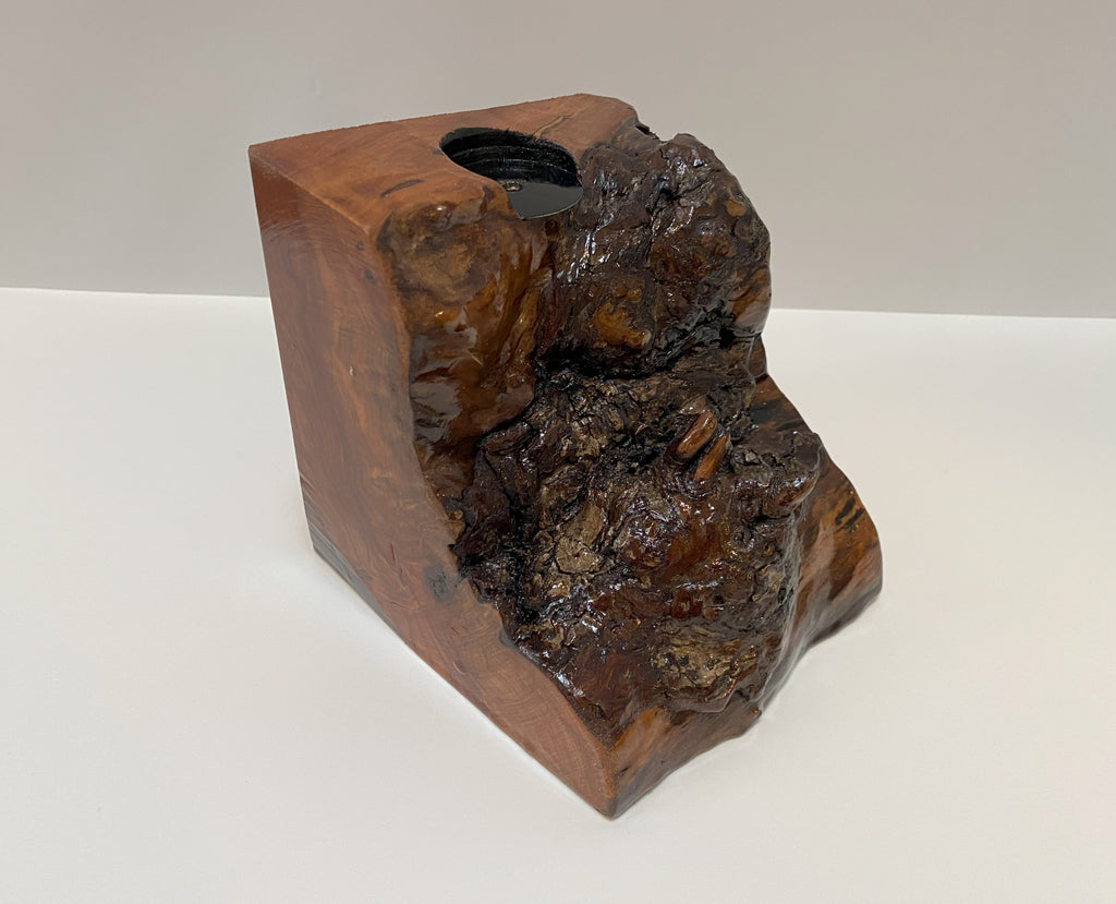 Handmade Crab Apple Wood Backflow Incense Burner/With Open Box Of Incense