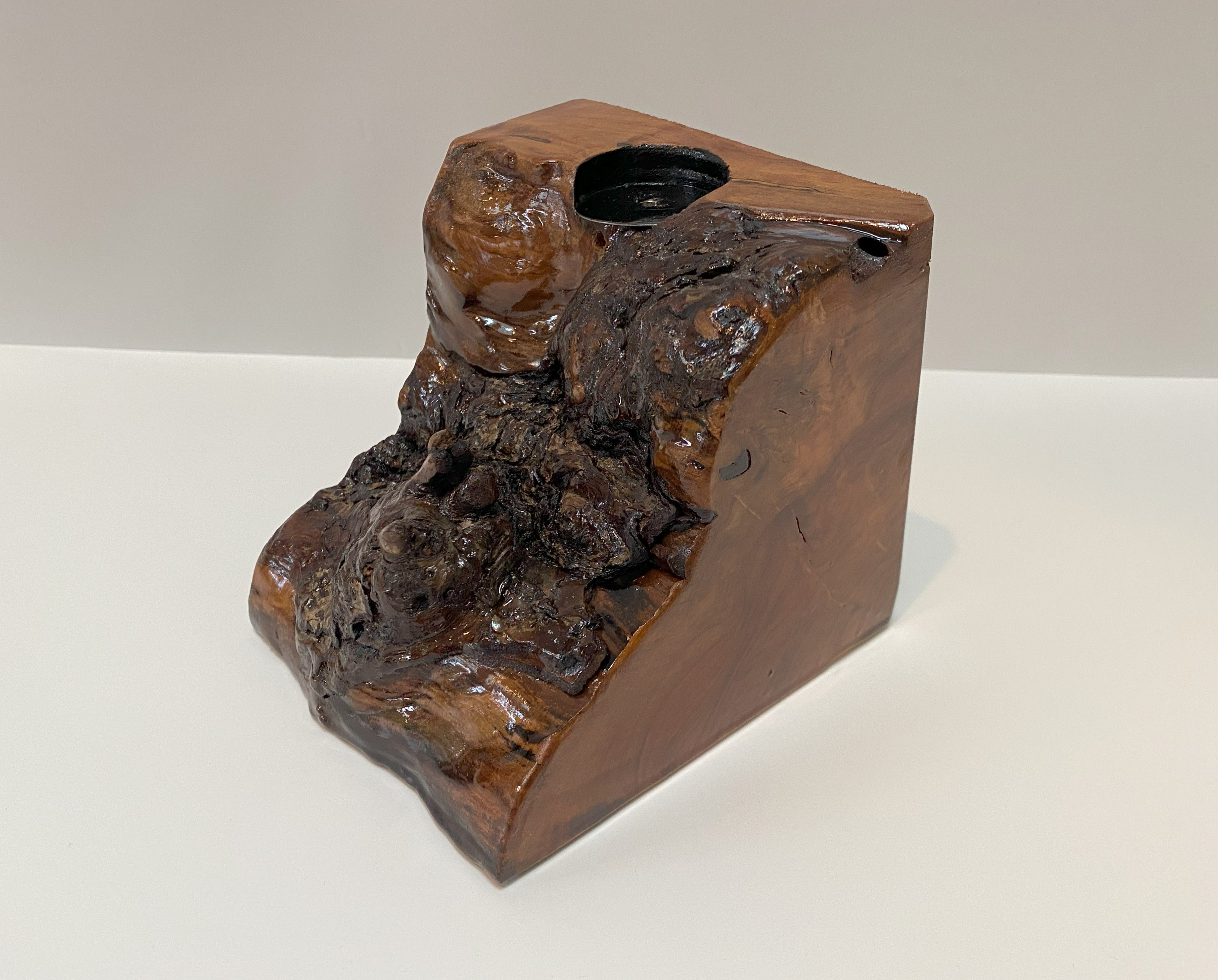 Handmade Crab Apple Wood Backflow Incense Burner/With Open Box Of Incense