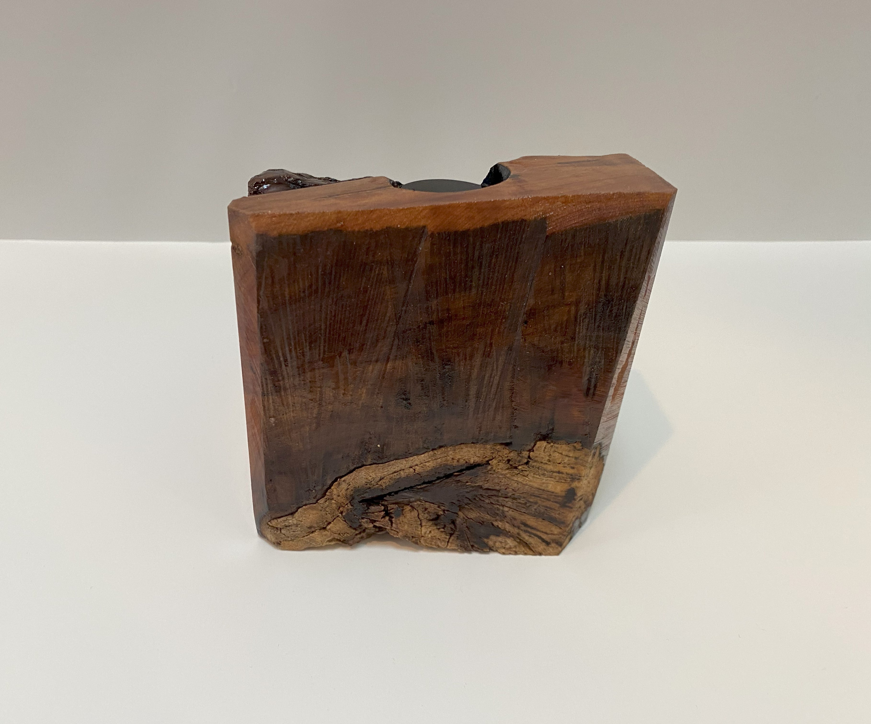 Handmade Crab Apple Wood Backflow Incense Burner/With Open Box Of Incense