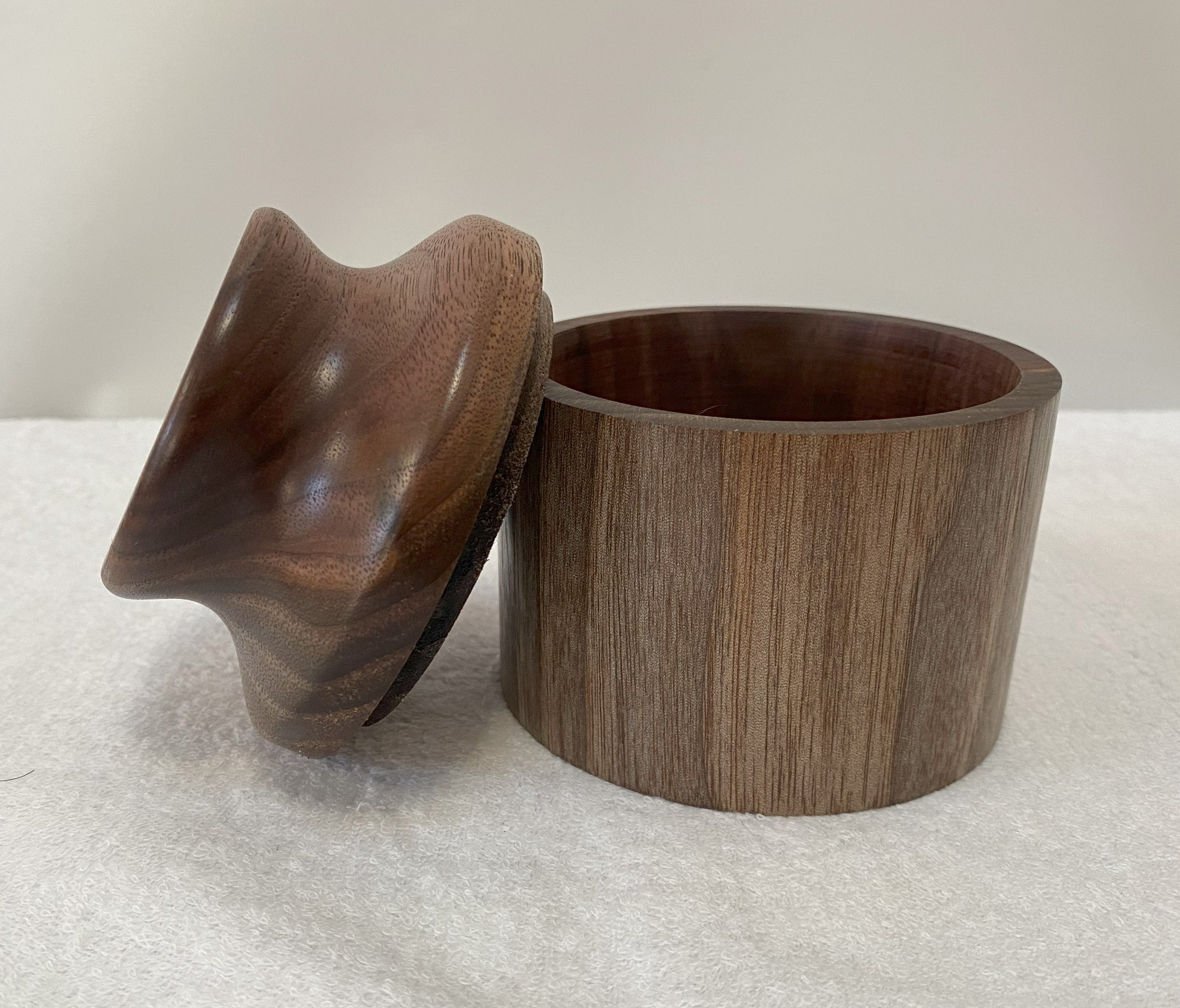 Handmade Small Lidded Walnut Keepsake Pot