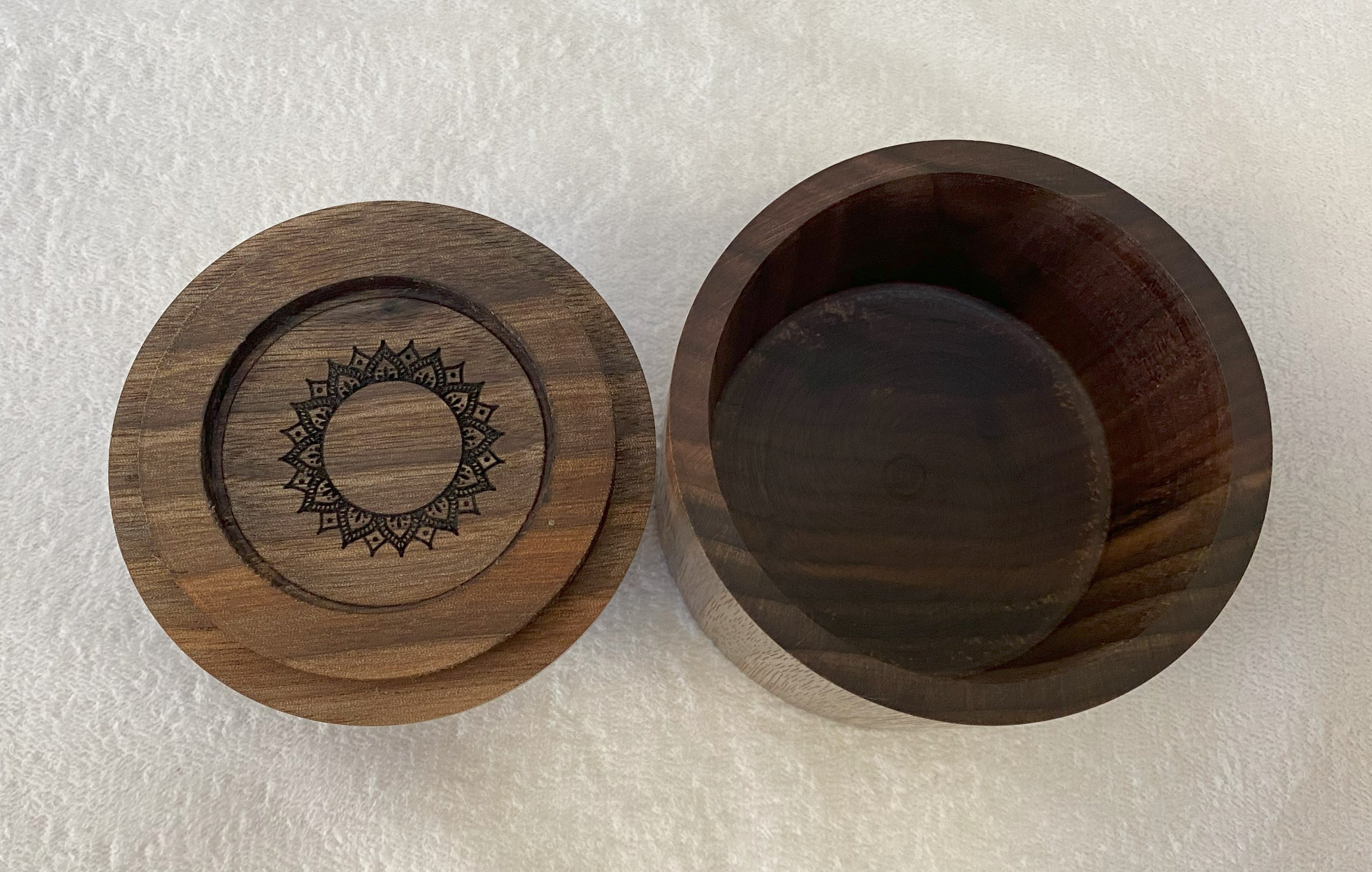 Handmade Small Lidded Walnut Keepsake Pot