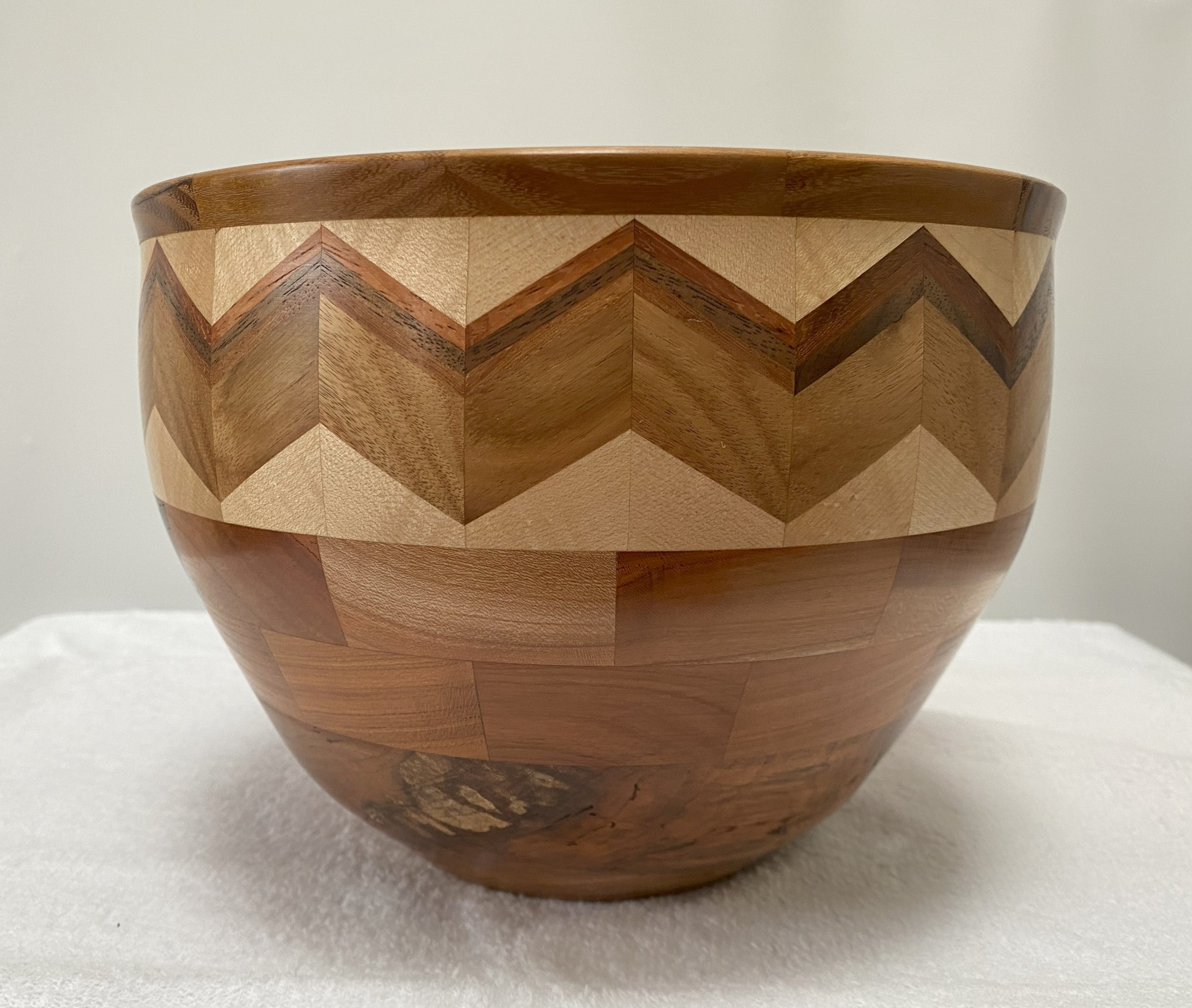 Handmade Chevron Patterned Segmented Bowl