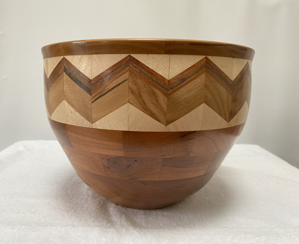 Handmade Chevron Patterned Segmented Bowl