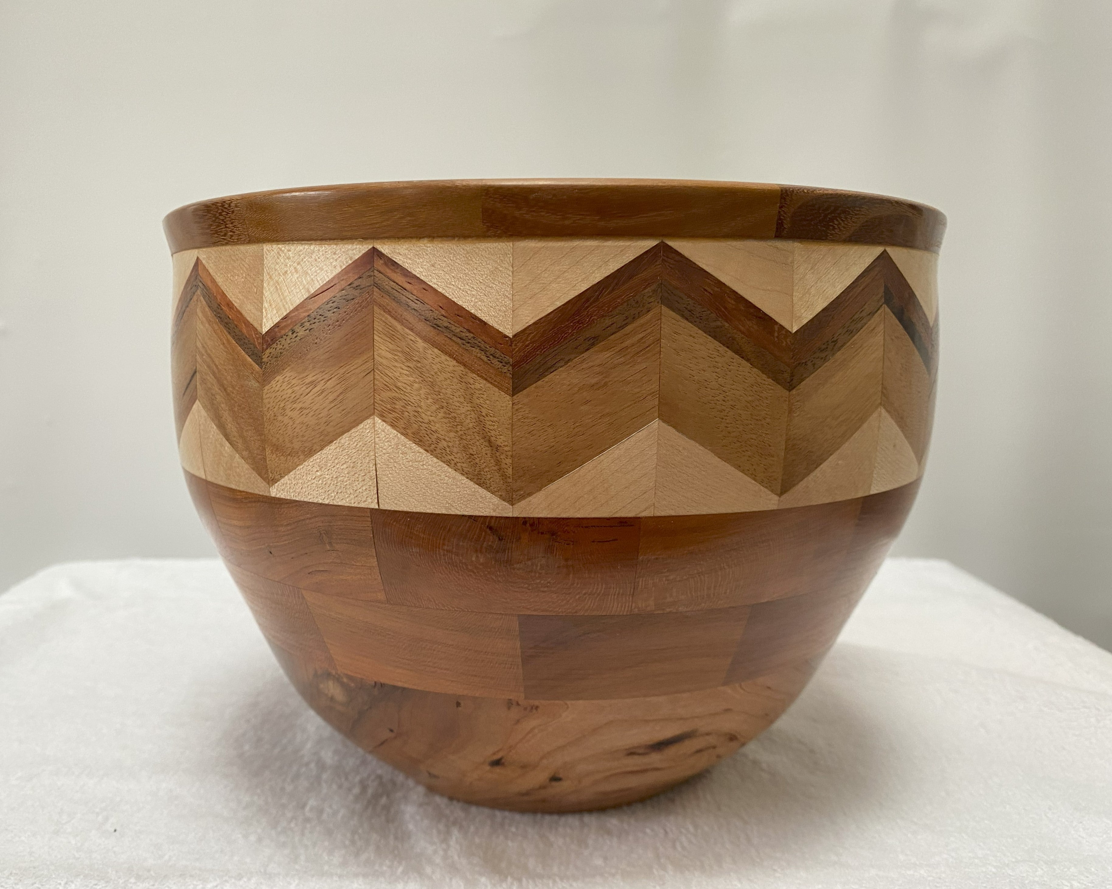 Handmade Chevron Patterned Segmented Bowl