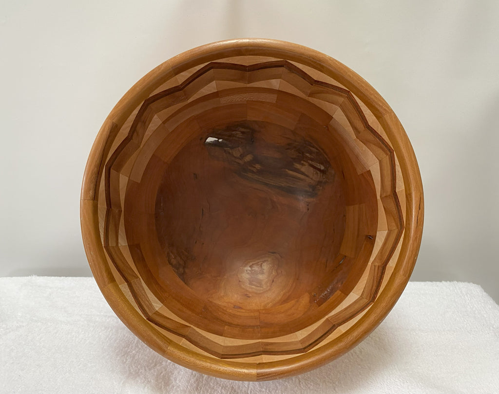 Handmade Chevron Patterned Segmented Bowl