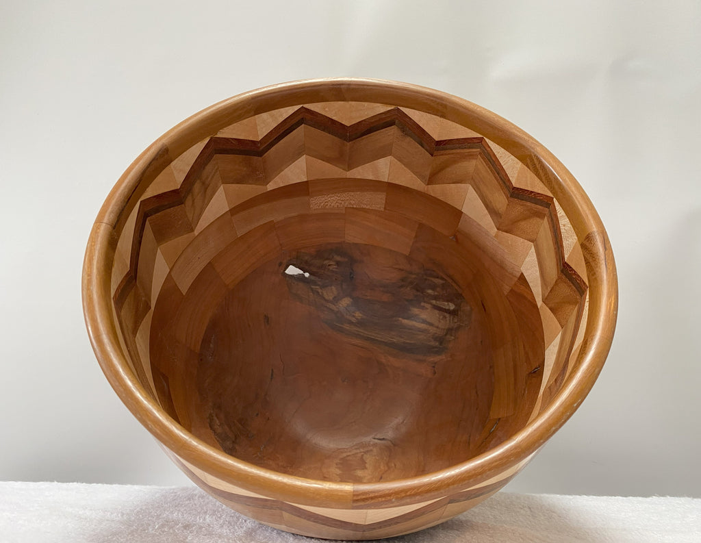 Handmade Chevron Patterned Segmented Bowl