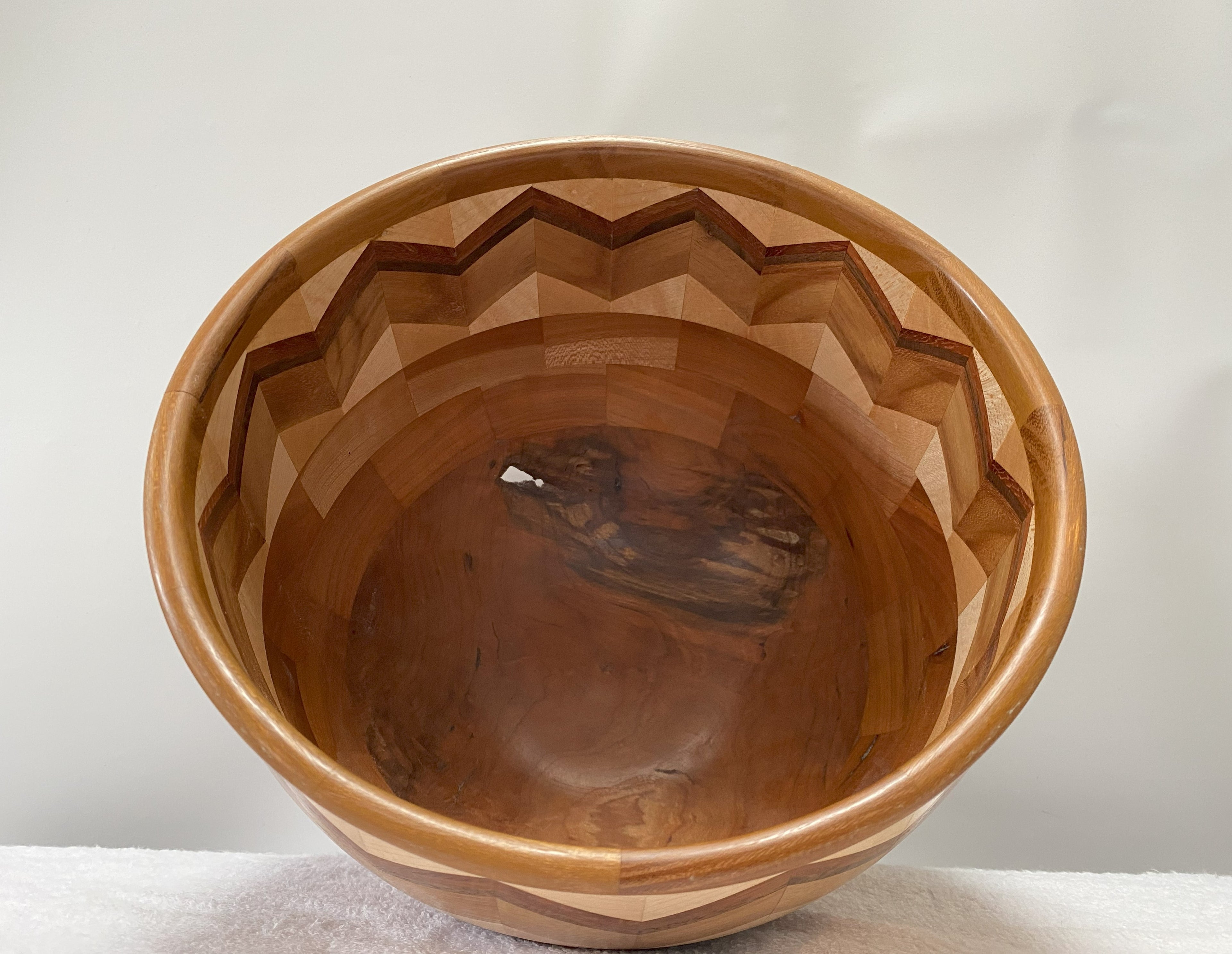 Handmade Chevron Patterned Segmented Bowl