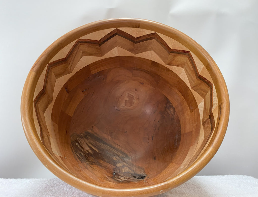 Handmade Chevron Patterned Segmented Bowl