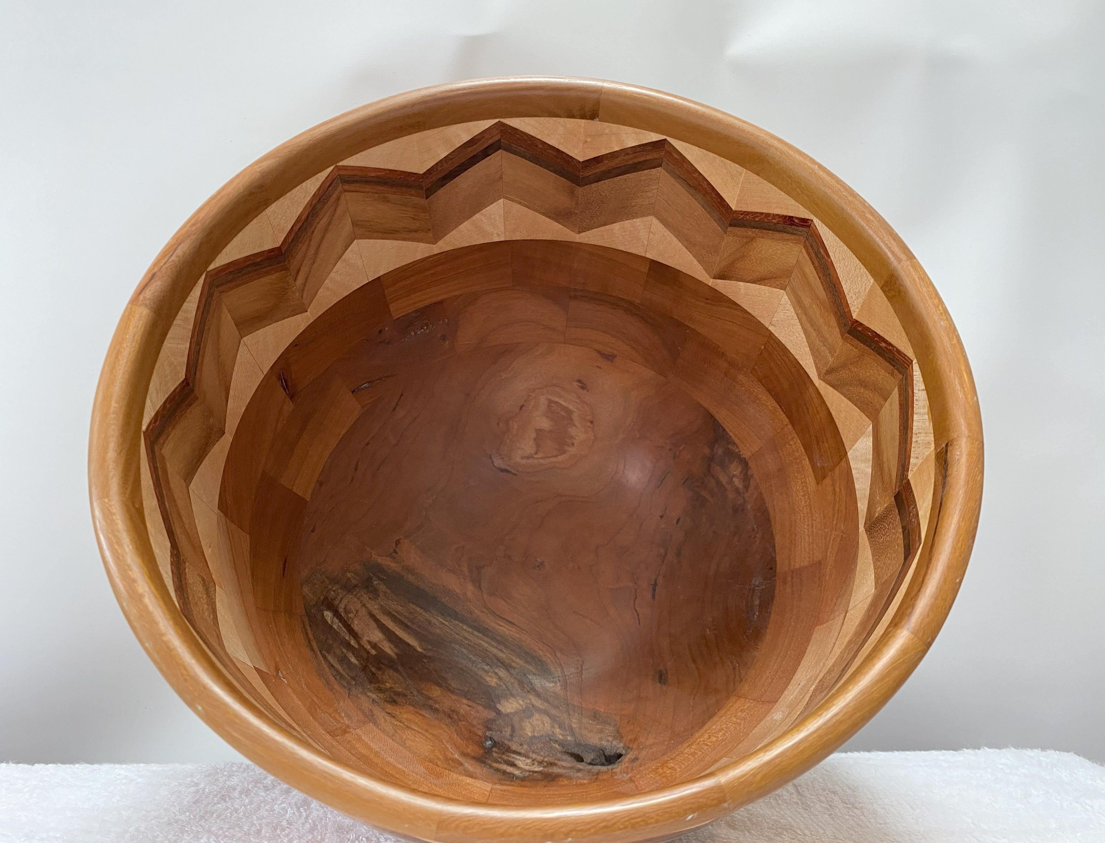 Handmade Chevron Patterned Segmented Bowl