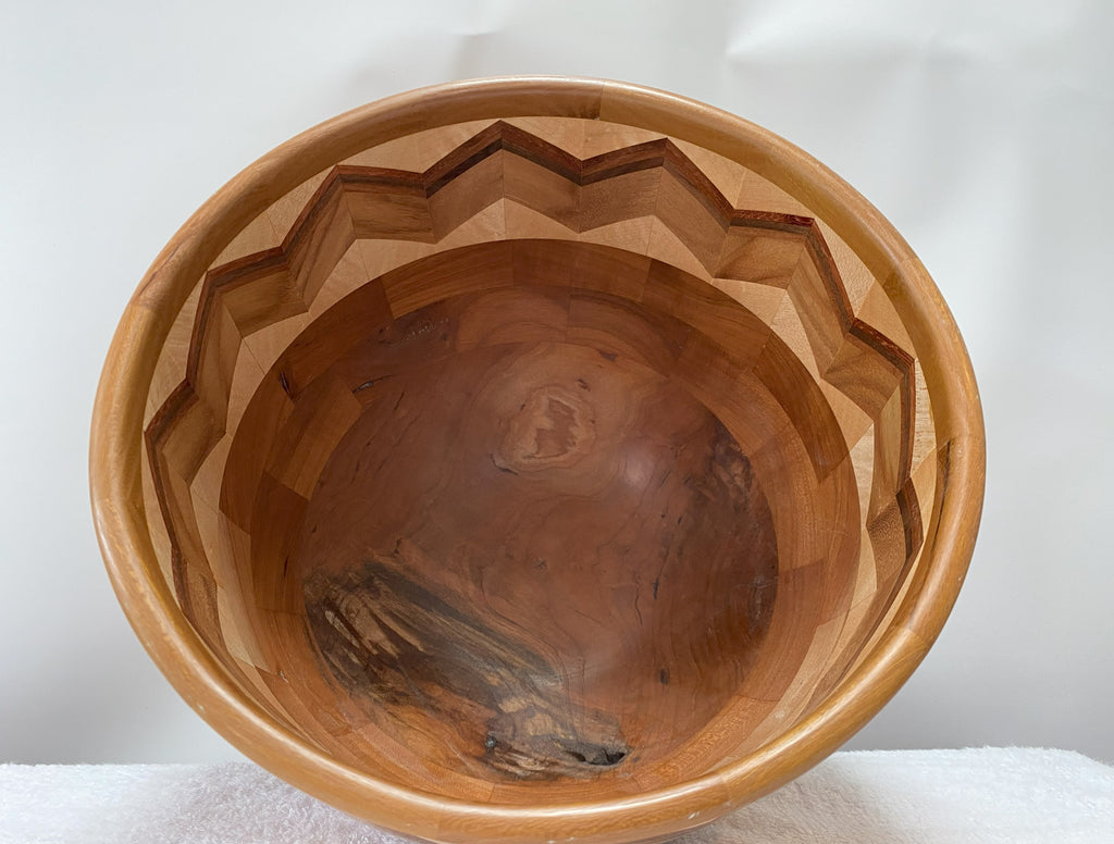 Handmade Chevron Patterned Segmented Bowl