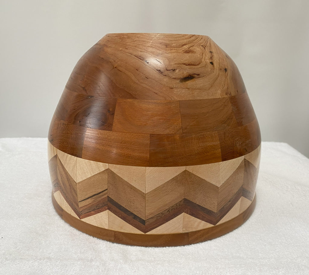 Handmade Chevron Patterned Segmented Bowl