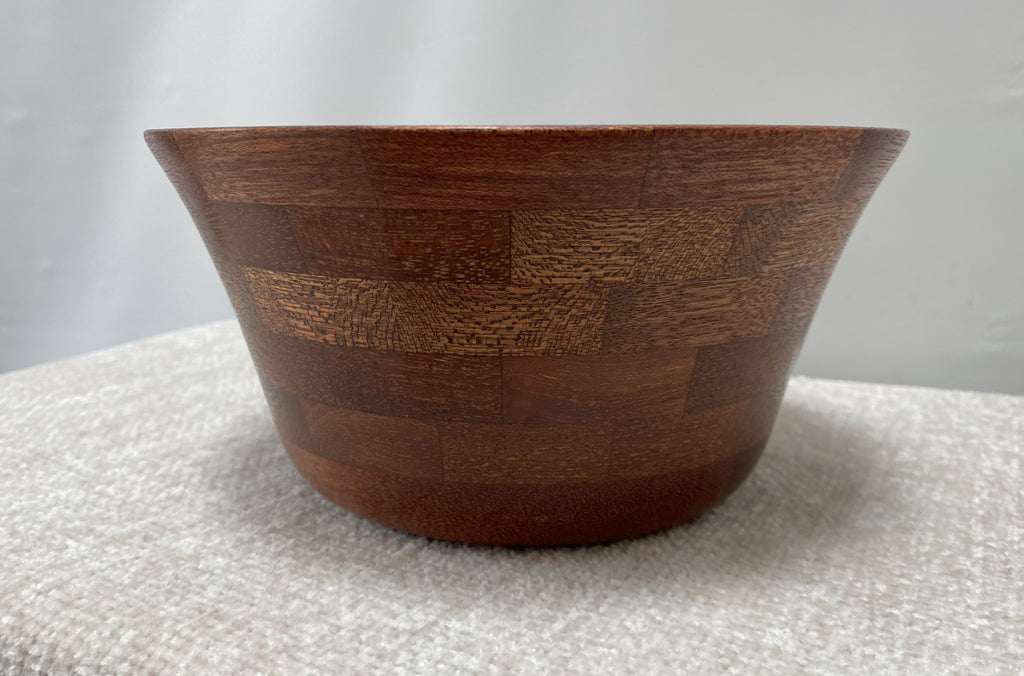 Handmade Segmented Mahogany Bowl