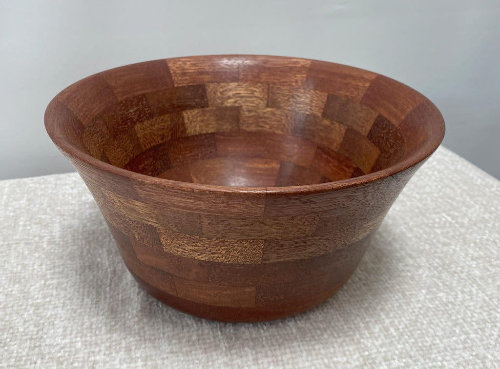 Handmade Segmented Mahogany Bowl