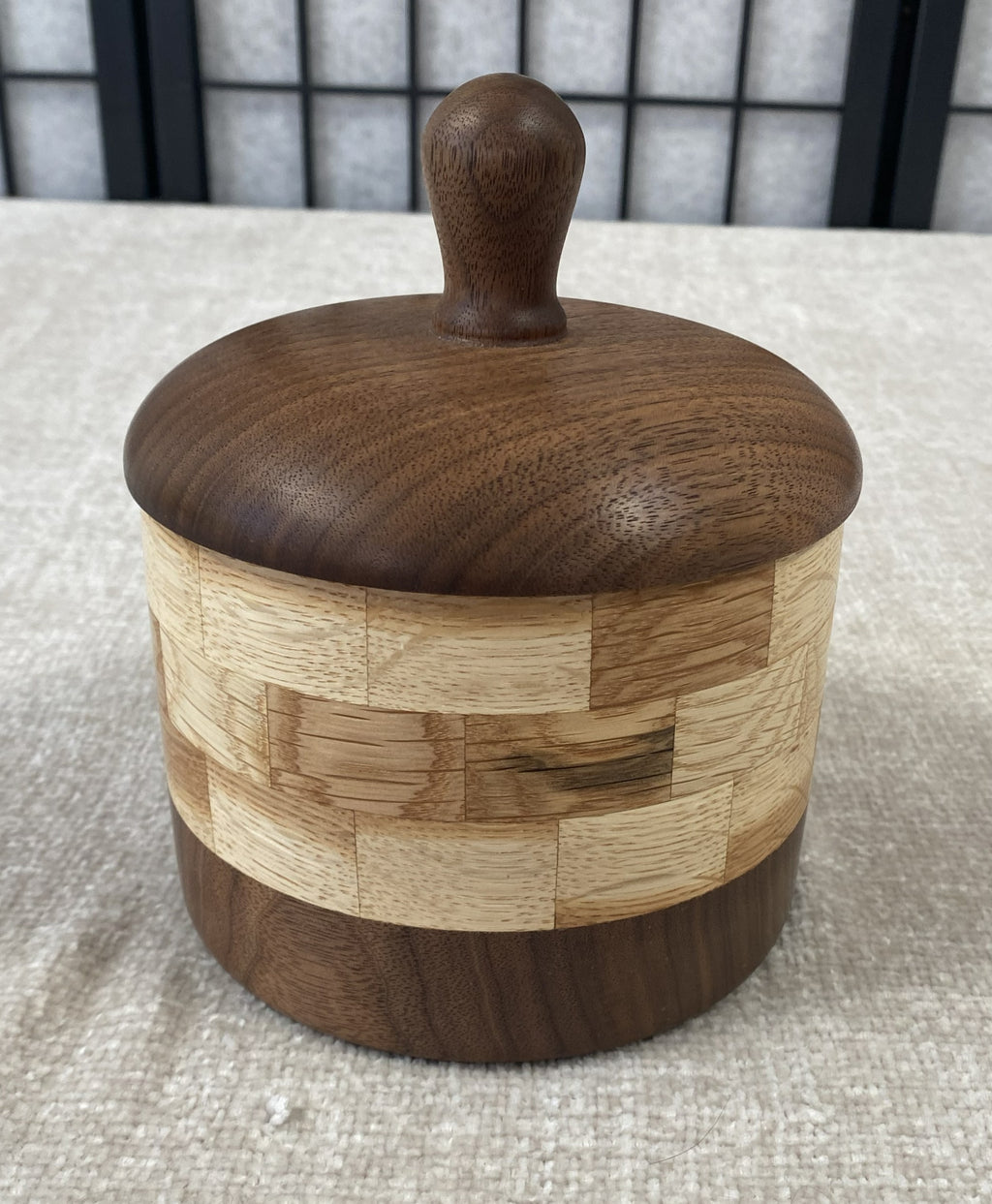 Handmade Walnut & White Oak Lidded Pot