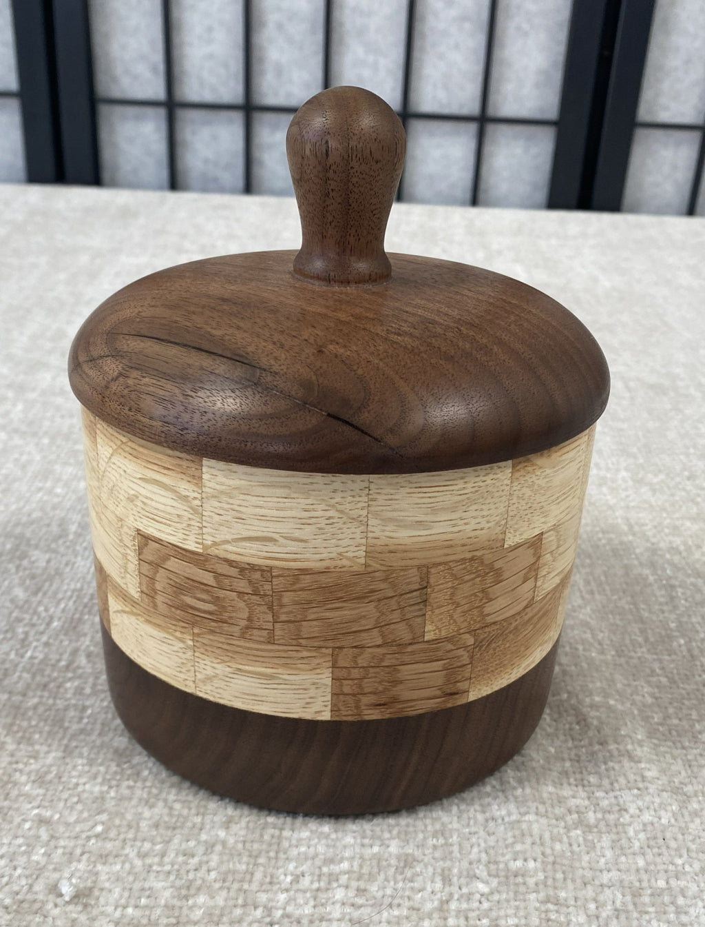 Handmade Walnut & White Oak Lidded Pot