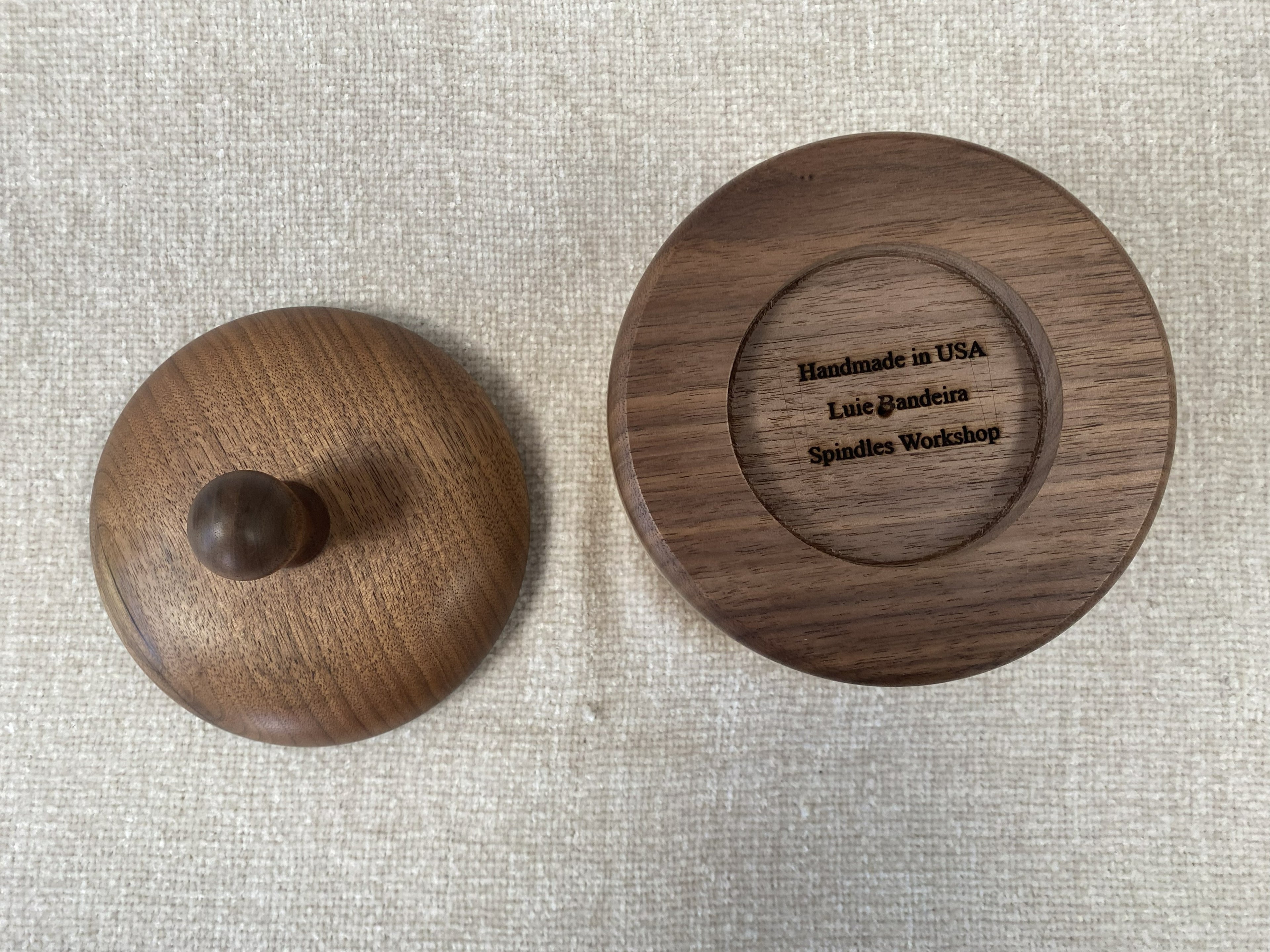 Handmade Walnut & White Oak Lidded Pot