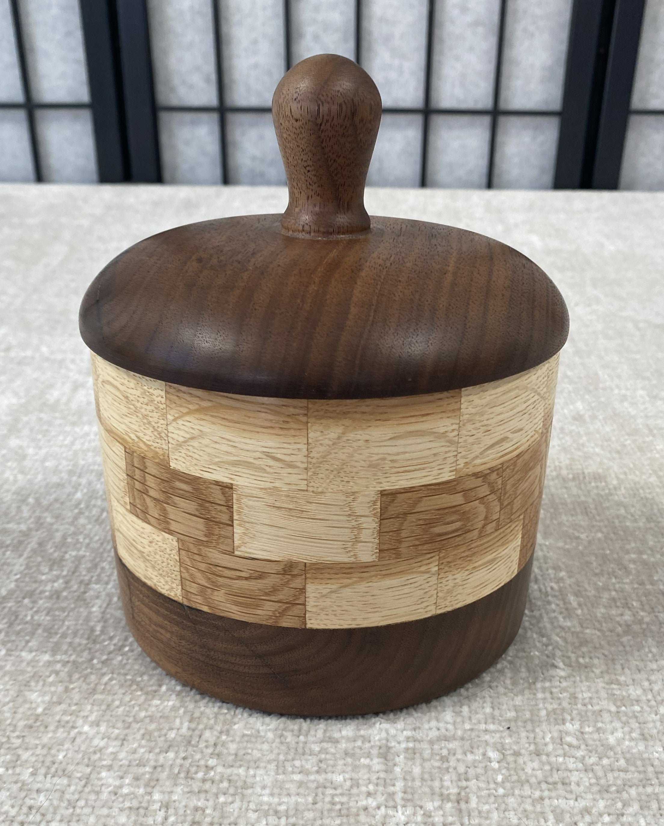Handmade Walnut & White Oak Lidded Pot