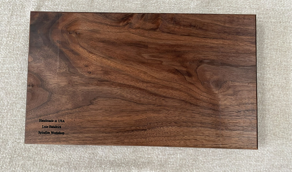 Handcrafted American Walnut Ashtray with Built-In Cigarette Holder