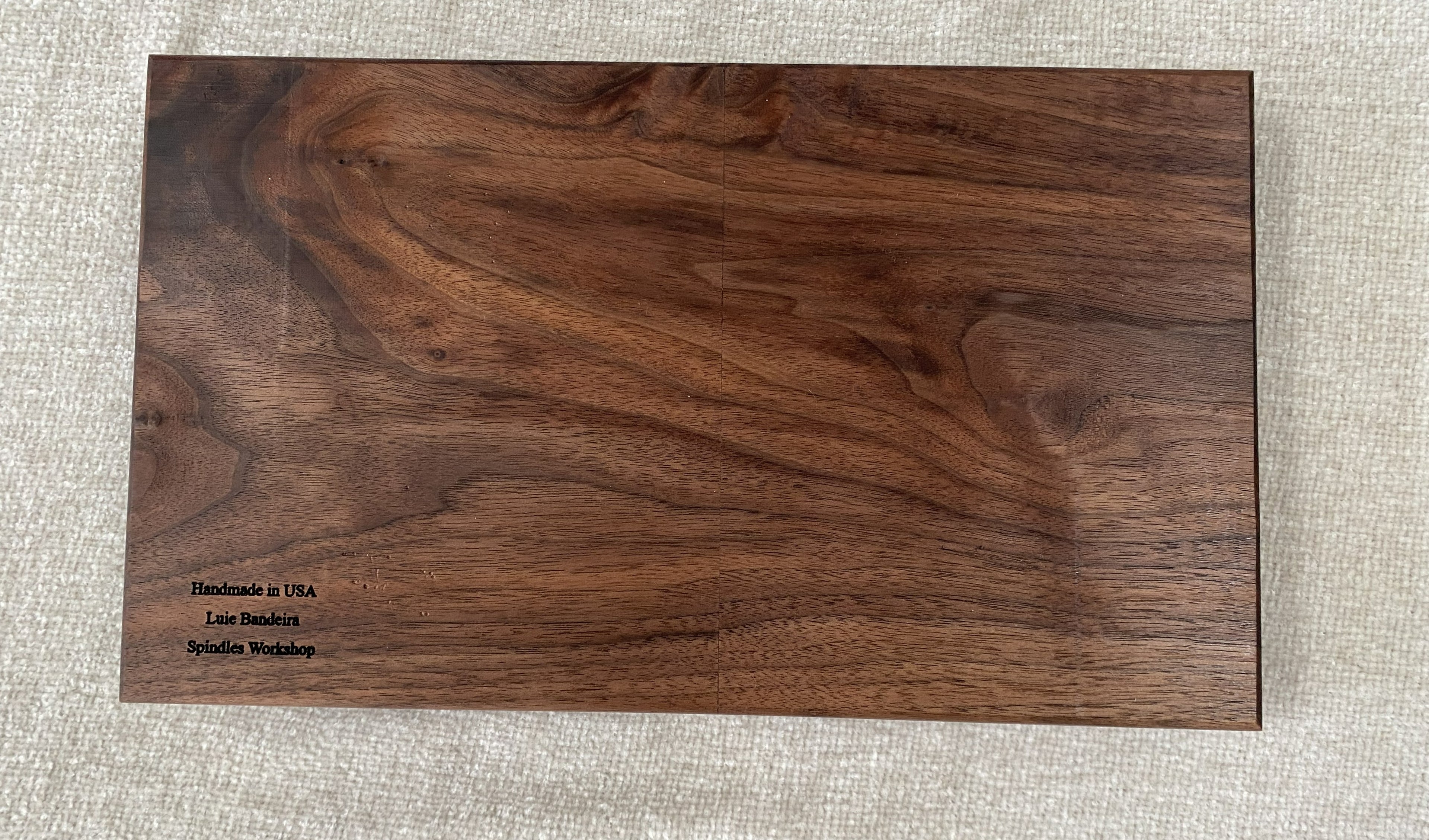 Handcrafted American Walnut Ashtray with Built-In Cigarette Holder