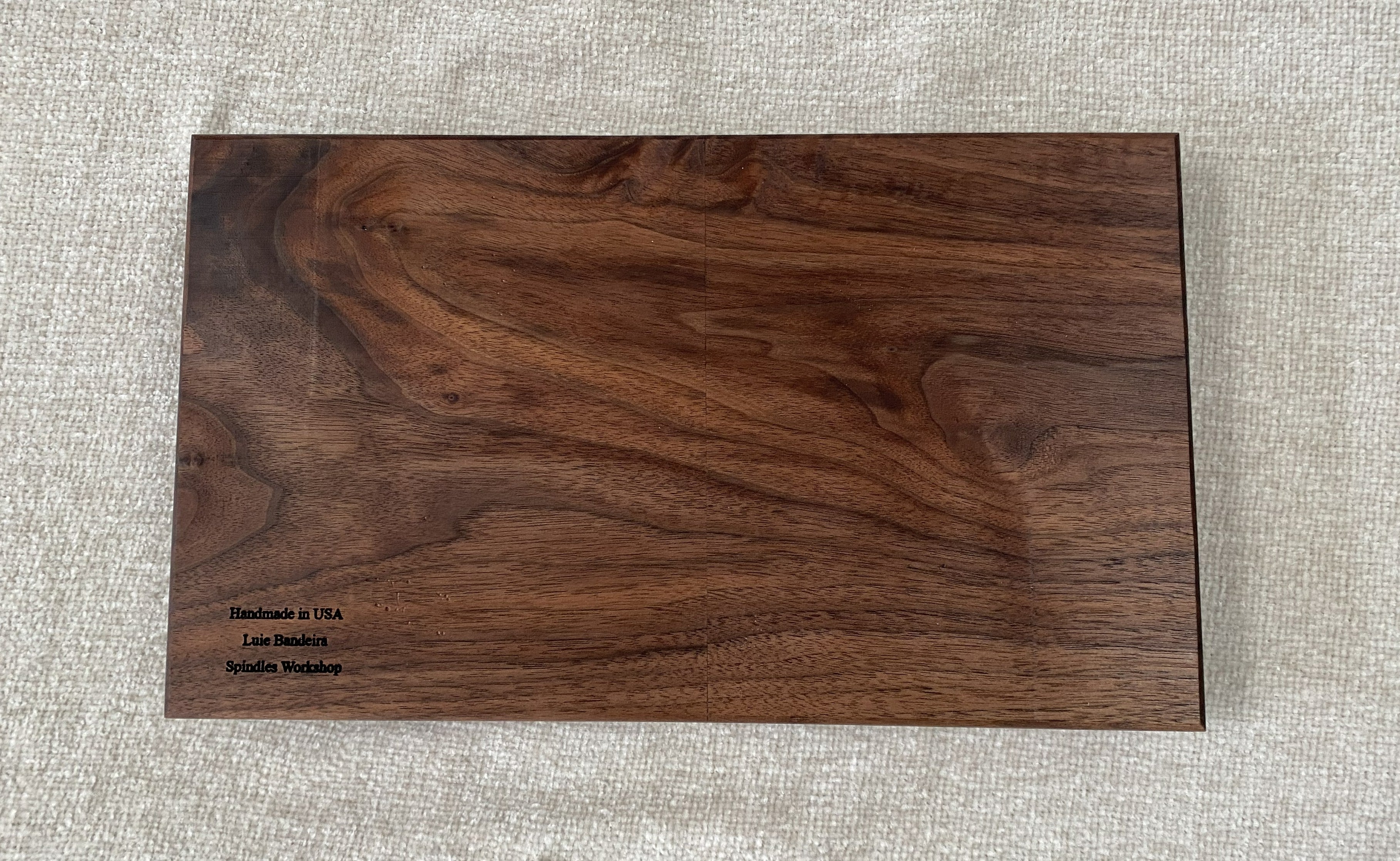 Handcrafted American Walnut Ashtray with Built-In Cigarette Holder