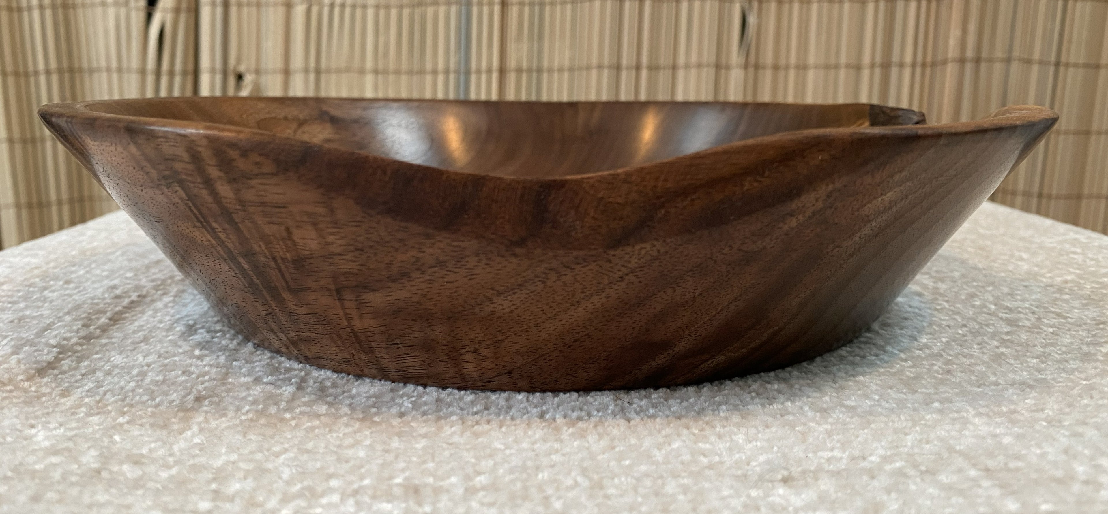 American Walnut Natural-Edge Bowl with Feathered Grain
