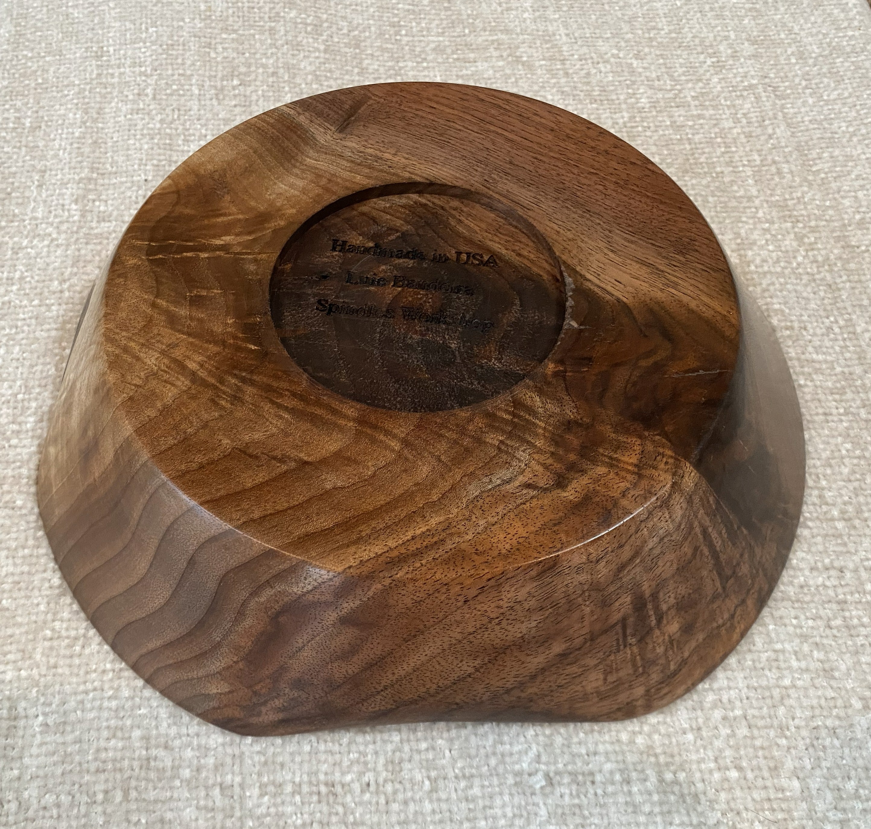 American Walnut Natural-Edge Bowl with Feathered Grain