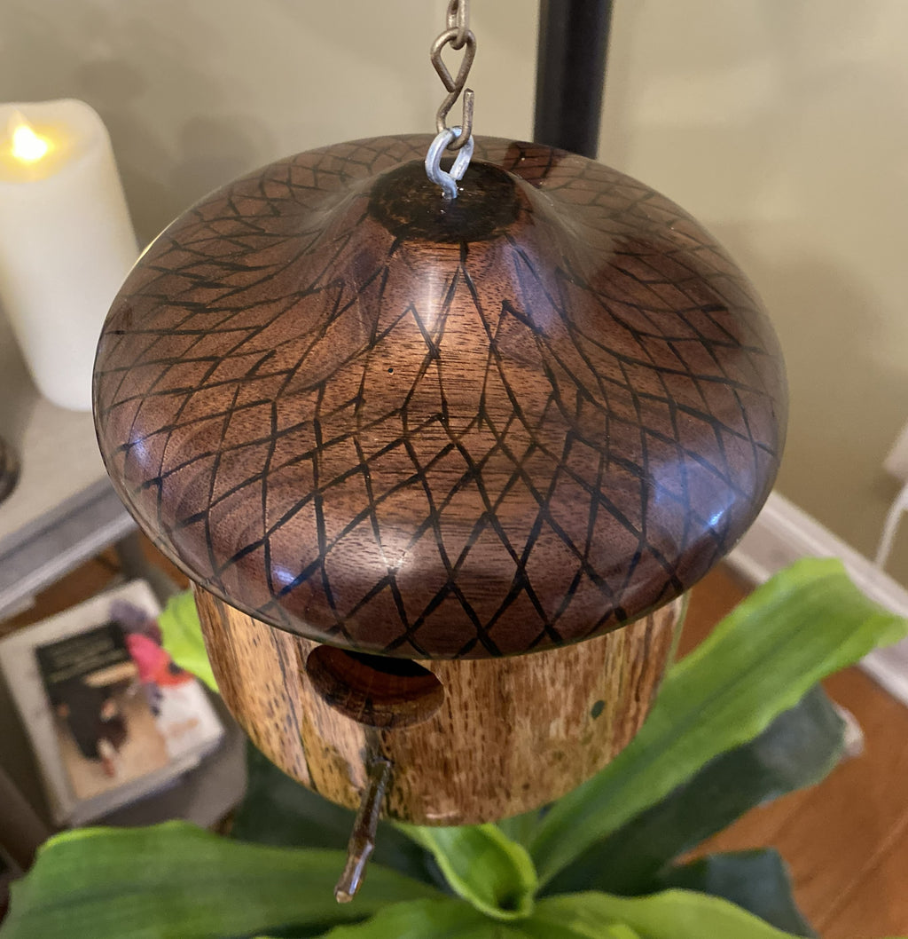 Handmade Acorn-Shaped Birdhouse