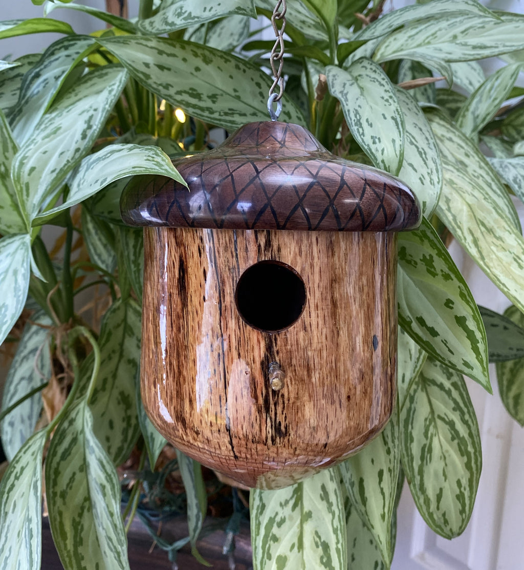 Handmade Acorn-Shaped Birdhouse