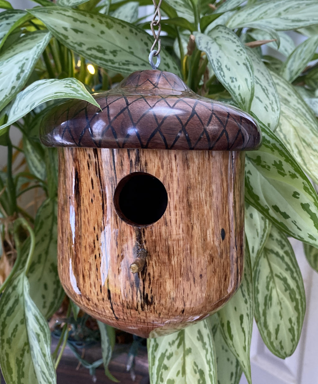 Handmade Acorn-Shaped Birdhouse