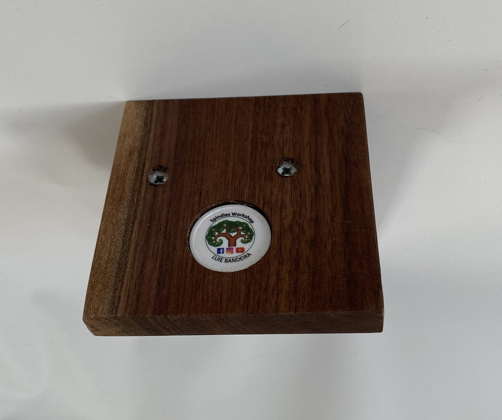 Handmade Walnut Phone Holder – Coffee. Work. Recharge. Repeat.