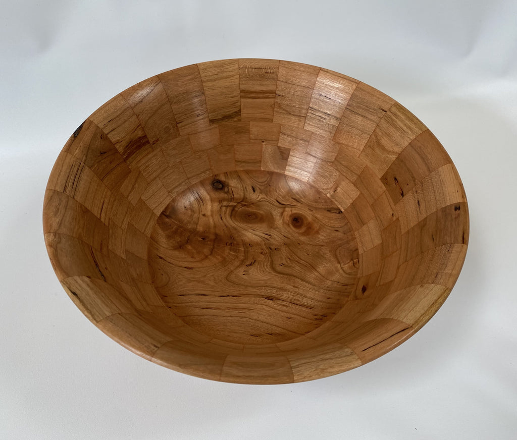 Handmade Cherry Segmented Bowl – 73 Pieces