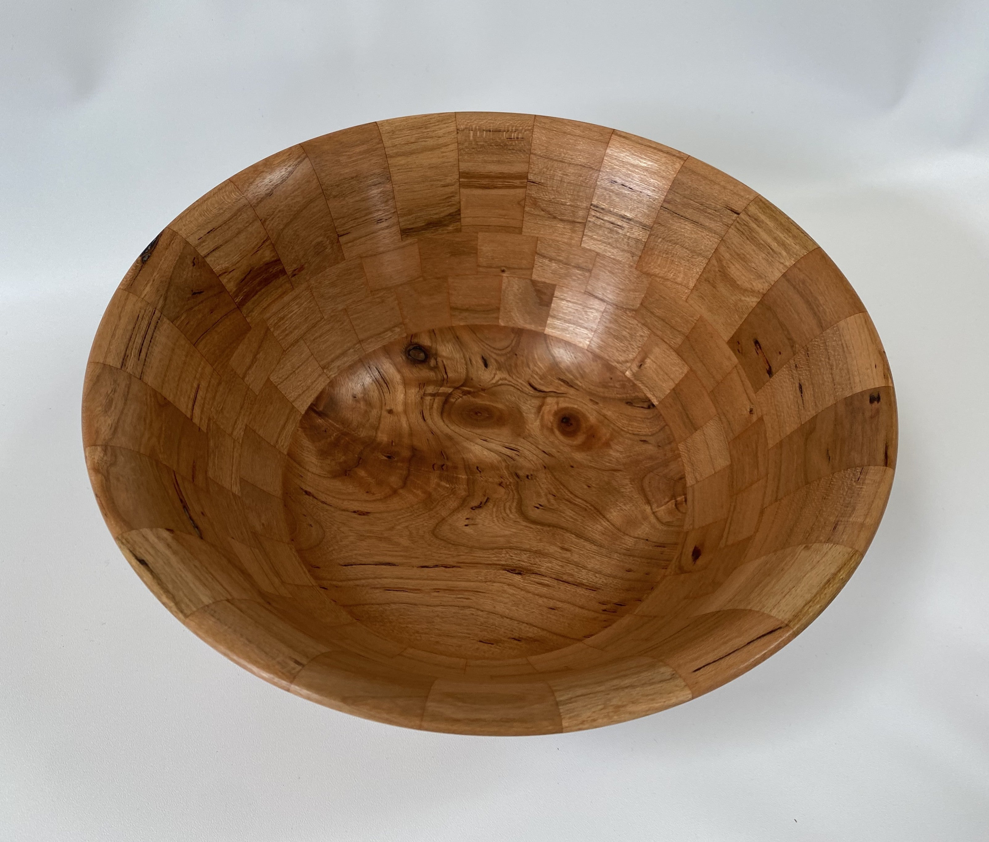 Handmade Cherry Segmented Bowl – 73 Pieces