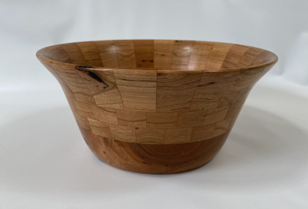 Handmade Cherry Segmented Bowl – 73 Pieces