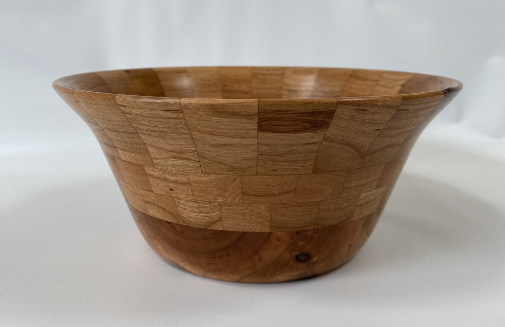Handmade Cherry Segmented Bowl – 73 Pieces