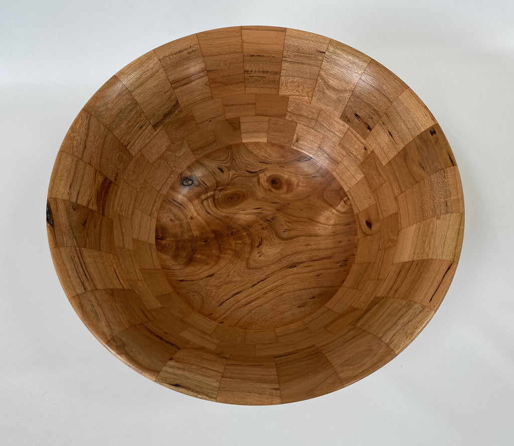Handmade Cherry Segmented Bowl – 73 Pieces