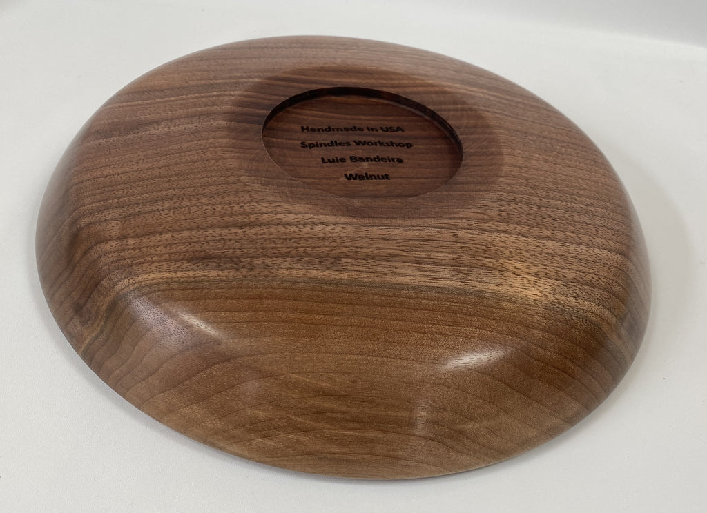 Handmade Walnut Shallow Bowl – Food Safe Finish
