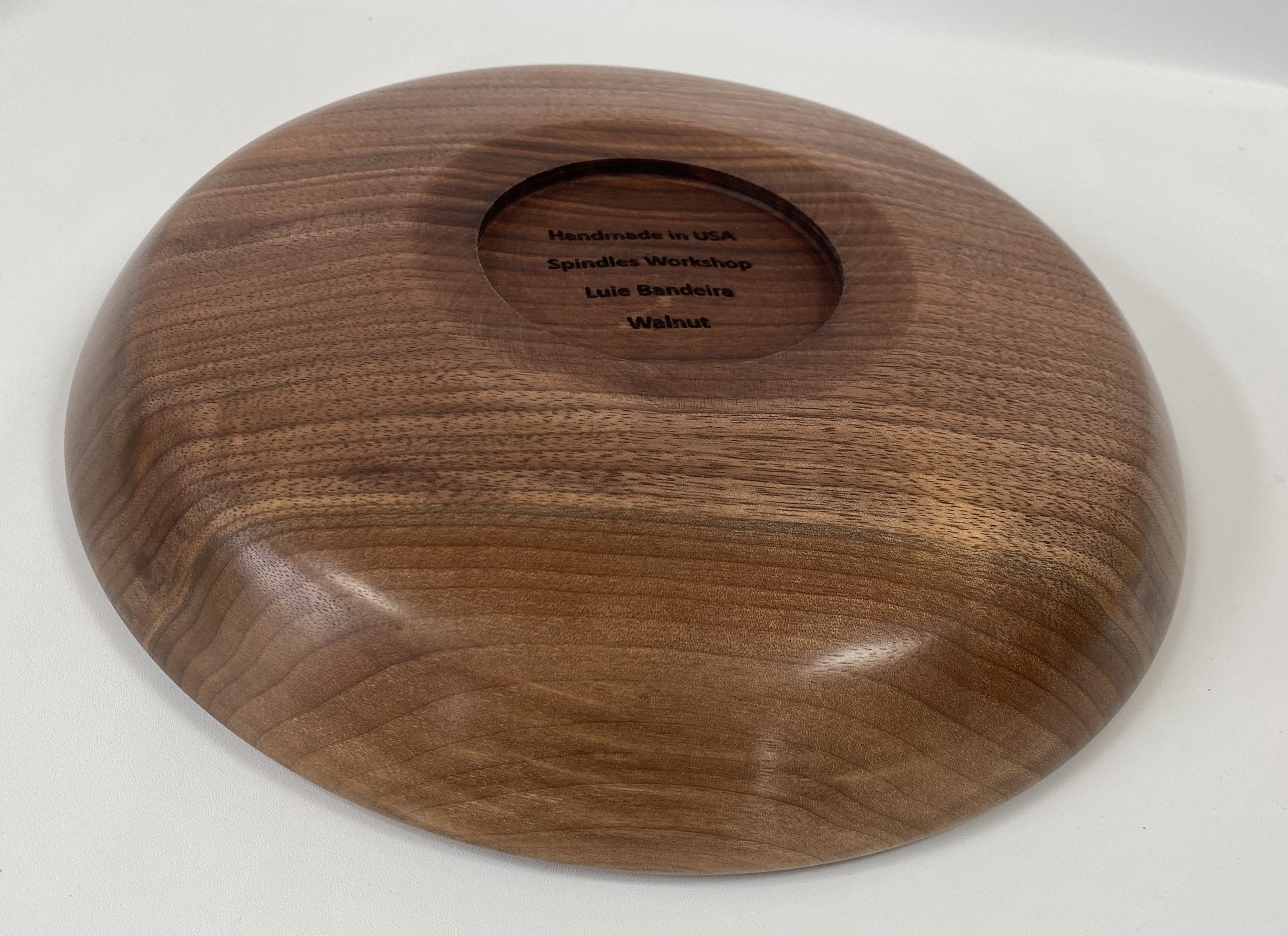 Handmade Walnut Shallow Bowl – Food Safe Finish