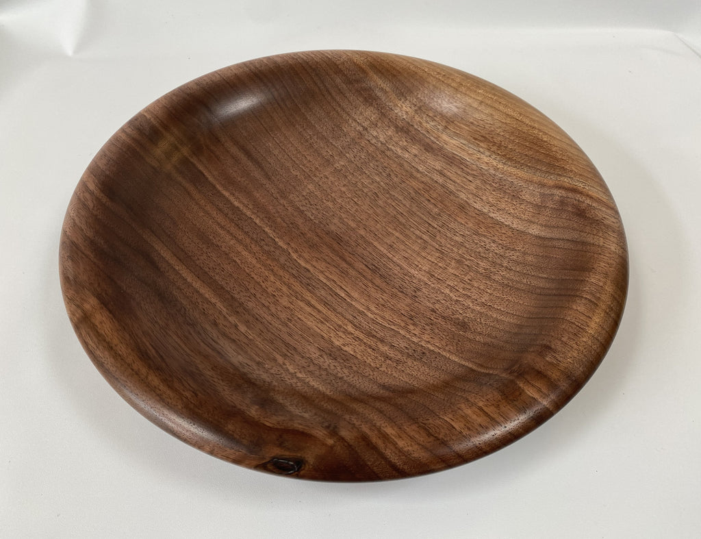 Handmade Walnut Shallow Bowl – Food Safe Finish