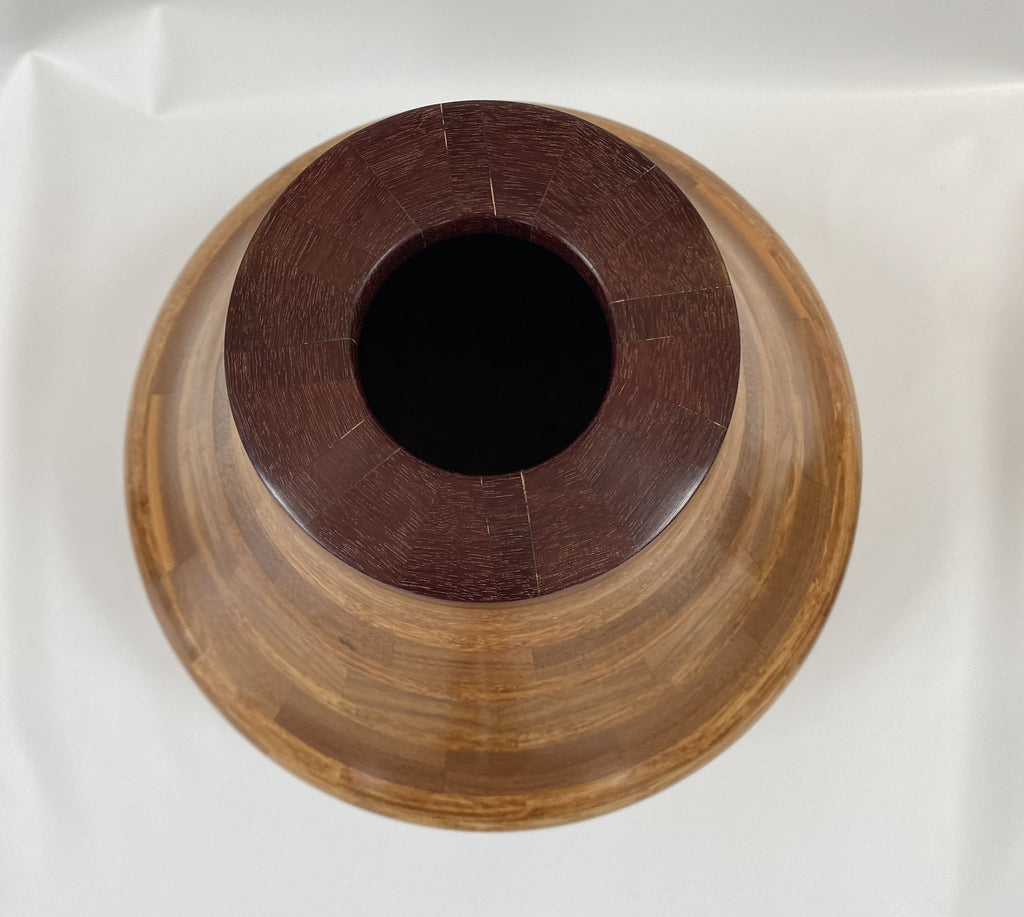Handmade Segmented Bamboo, Ash, Maple, Walnut &amp; Purple Heart Vase