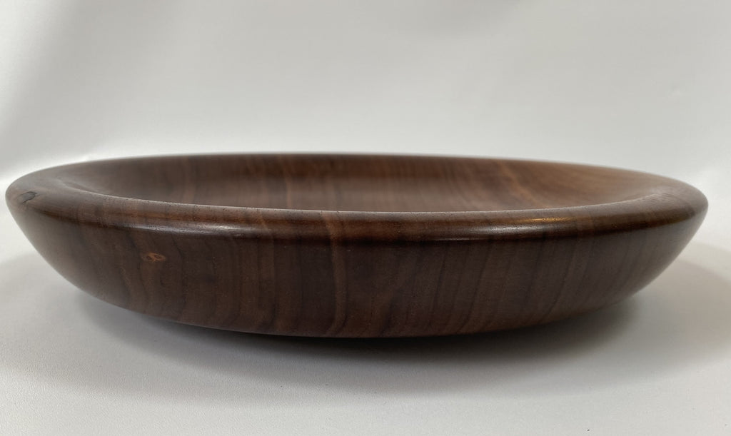 Handmade Walnut Shallow Bowl – Food Safe Finish