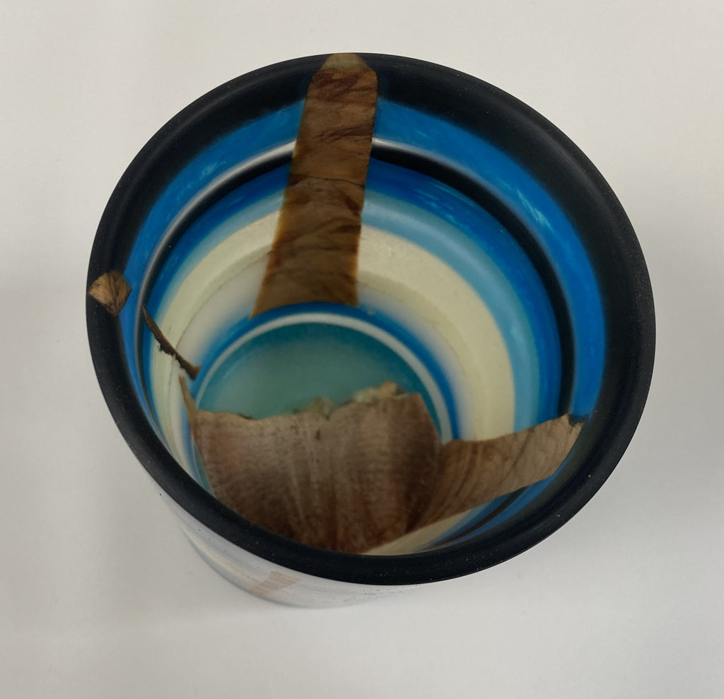 Handmade maple Burl & Blue Epoxy Pencil / Paintbrush Holder