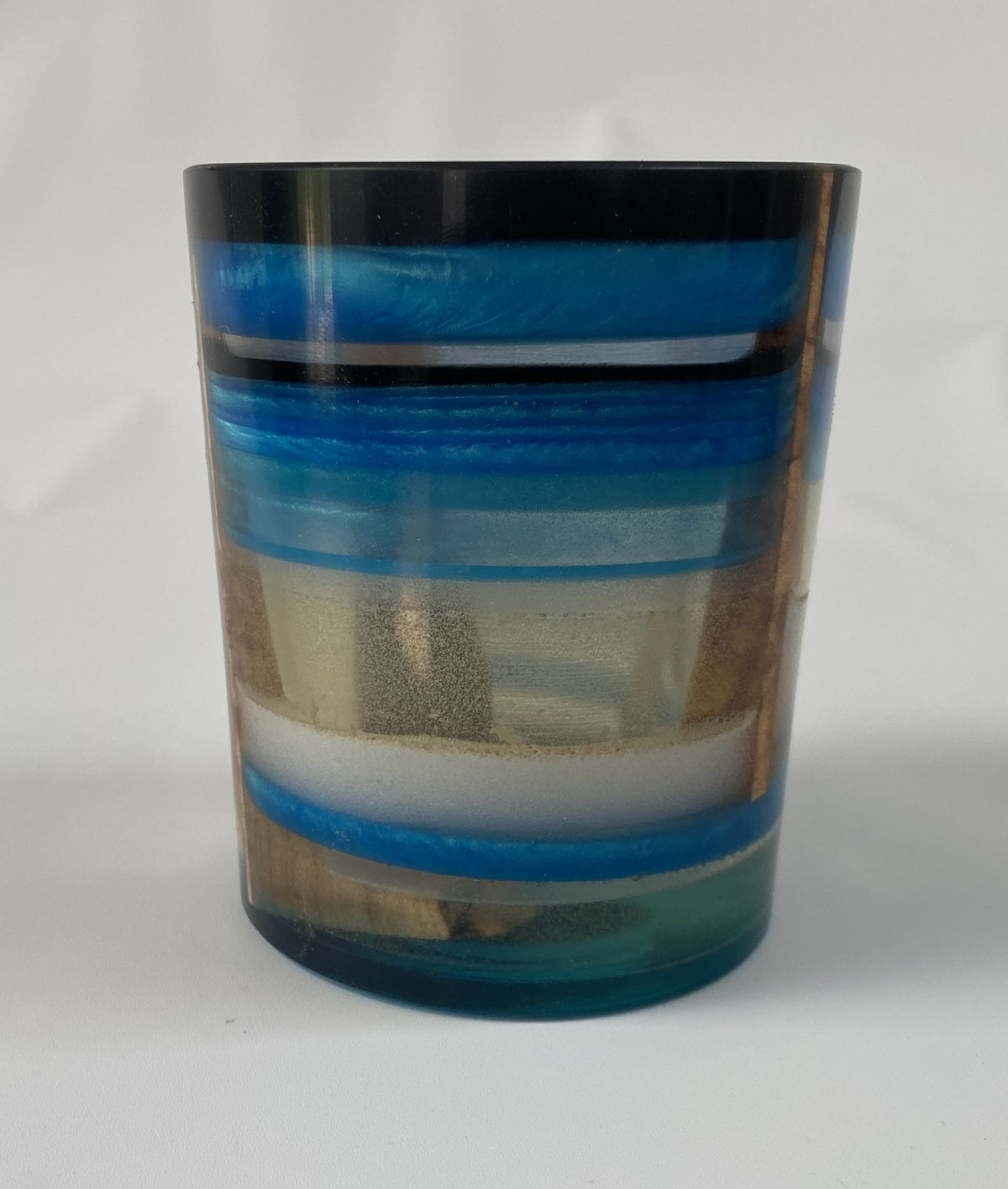 Handmade maple Burl & Blue Epoxy Pencil / Paintbrush Holder