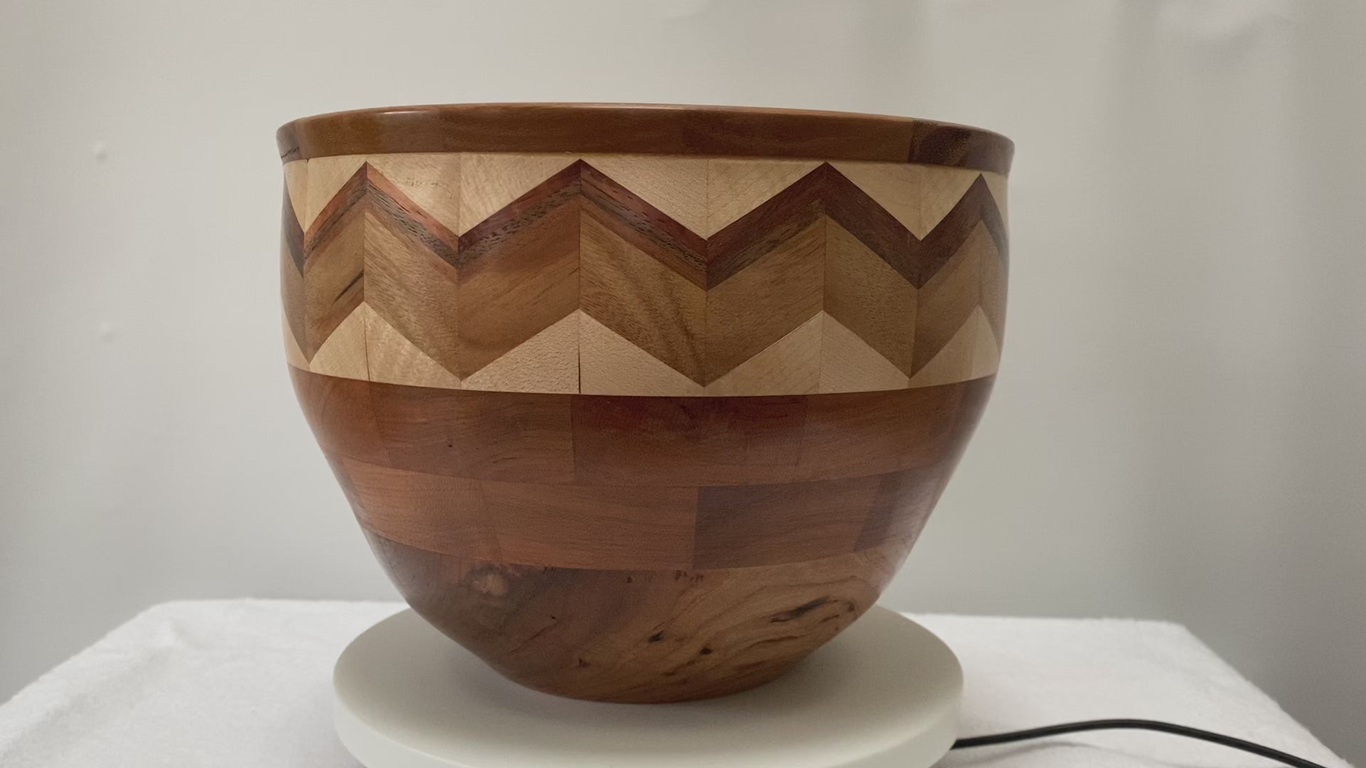 Handmade Chevron Patterned Segmented Bowl