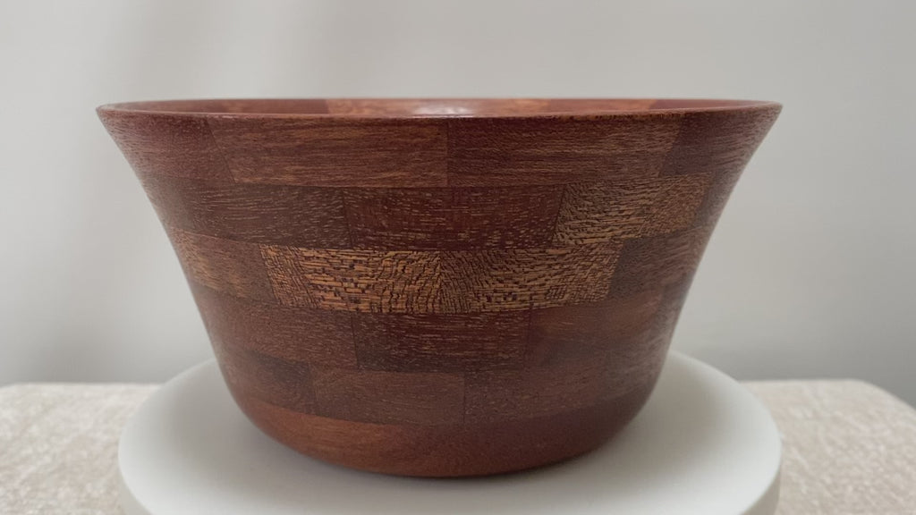 Handmade Segmented Mahogany Bowl