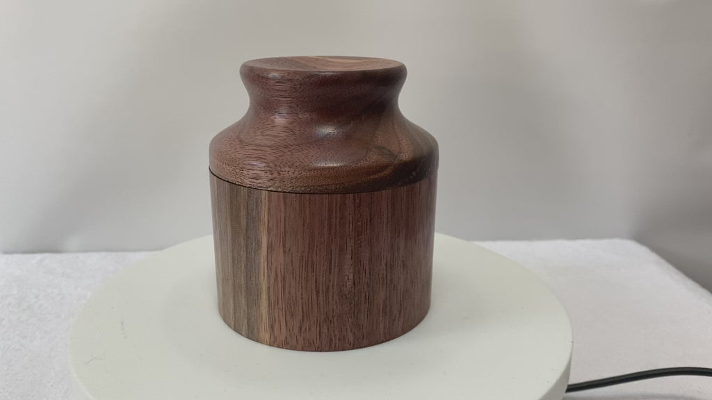 Handmade Small Lidded Walnut Keepsake Pot