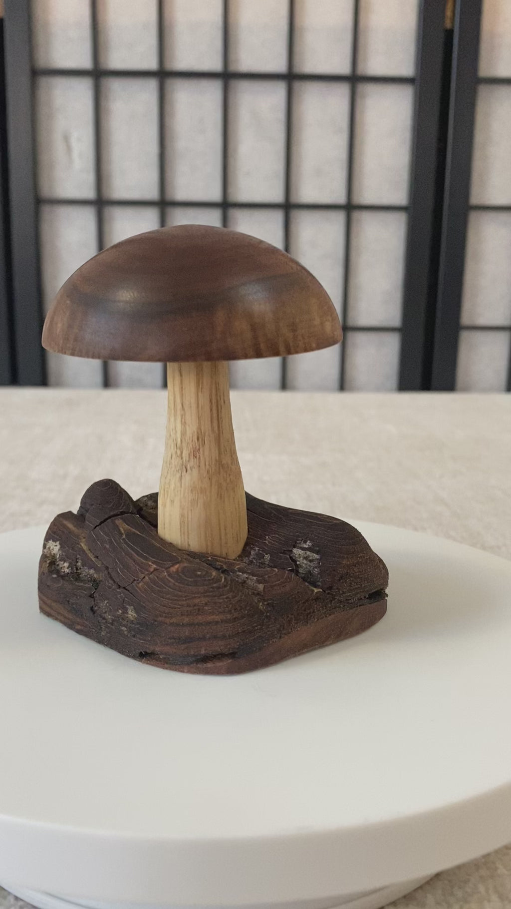 Handmade Wooden Mushroom – Walnut & White Oak